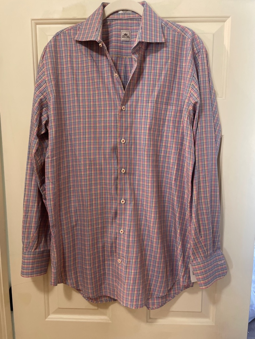 Peter Millar medium men’s button down dress shirt 100 percent cotton